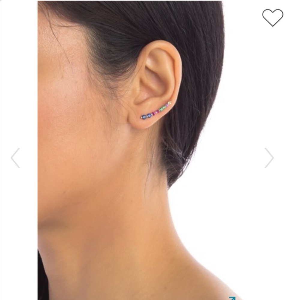 ADORNIA SterlingSilver Multicolor Crawler Earrings